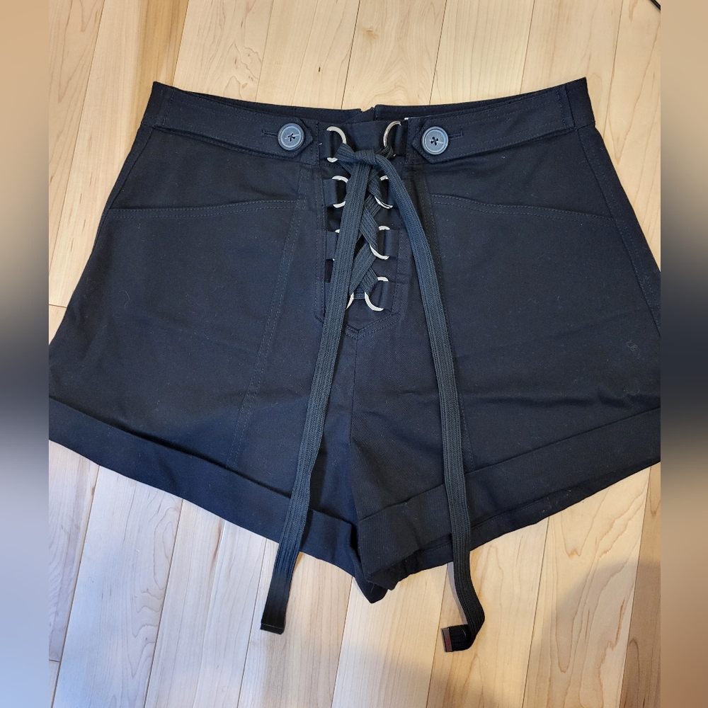 NWOT Self-portrait black Lace-Up Women's Shorts